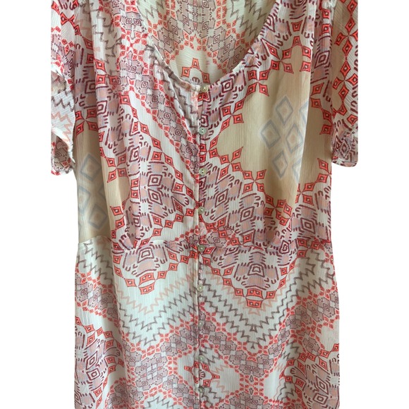 Boho maxi dress flutter sleeves button front vintage inspired cottagecore soft M - Picture 6 of 8